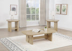 Home & Sleep Outlet - Kailani 3-piece Coastal Coffee and End Table Set Beige Oak