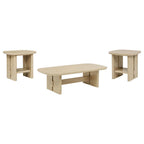 Home & Sleep Outlet - Kailani 3-piece Coastal Coffee and End Table Set Beige Oak