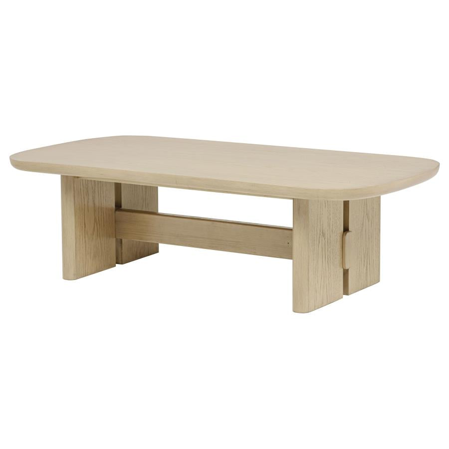 Home & Sleep Outlet - Kailani Coastal Rectangular Cocktail Coffee Table Beige Oak