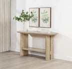 Home & Sleep Outlet - Kailani Coastal Sofa Console Table with Shelf Beige Oak