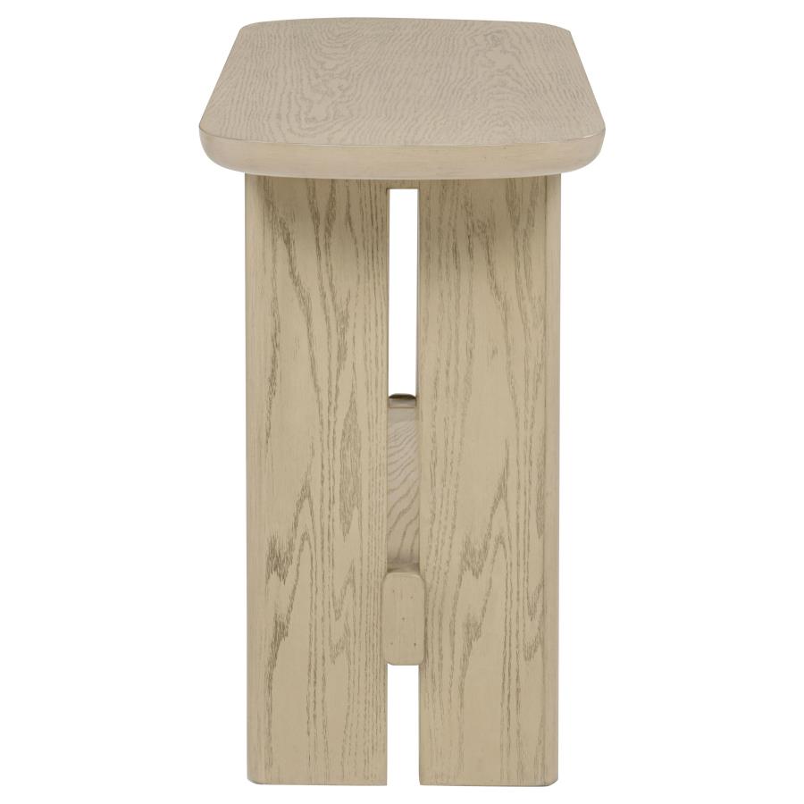 Home & Sleep Outlet - Kailani Coastal Sofa Console Table with Shelf Beige Oak