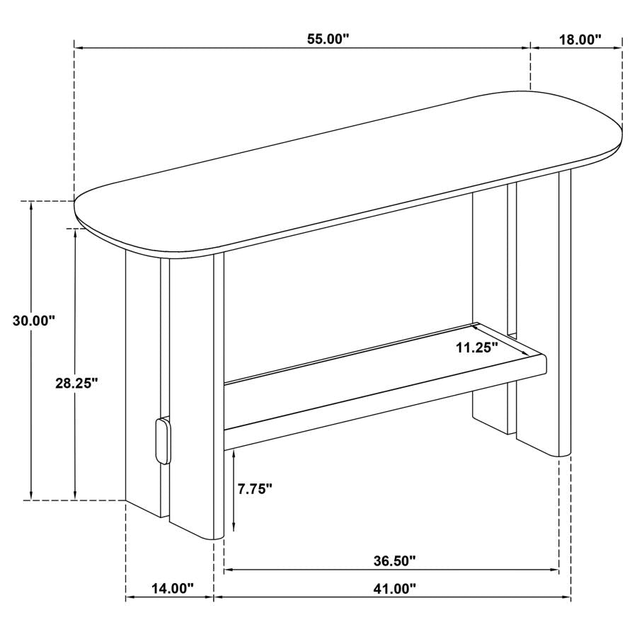 Home & Sleep Outlet - Kailani Coastal Sofa Console Table with Shelf Beige Oak