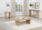 Home & Sleep Outlet - Kailani Coastal Sofa Console Table with Shelf Beige Oak