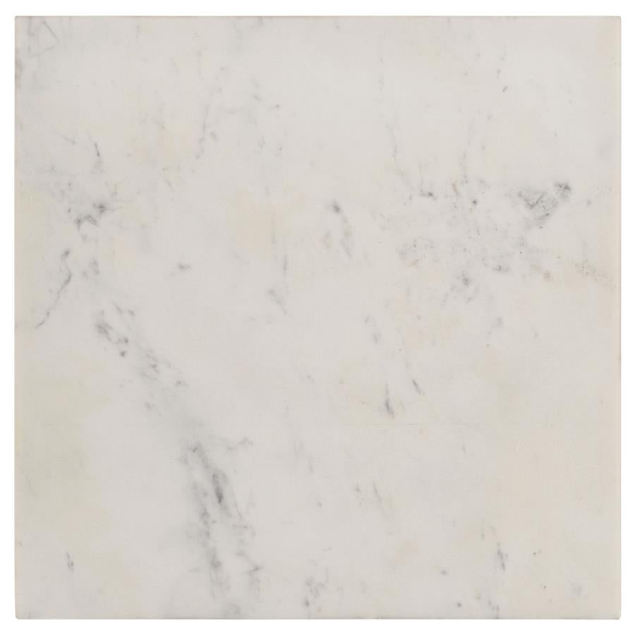 Home & Sleep Outlet - Tobin Square Marble Top End Table White and Black