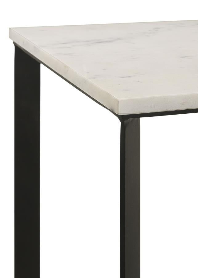 Home & Sleep Outlet - Tobin Square Marble Top End Table White and Black