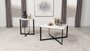 Tobin Square Marble Top End Table White and Black