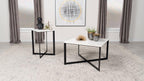 Home & Sleep Outlet - Tobin 2-piece Marble Top Coffee and End Table Set White