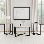 Home & Sleep Outlet - Tobin 3-piece Marble Top Coffee and End Table Set White