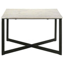 Tobin 3-piece Marble Top Coffee and End Table Set White