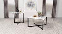 Tobin Square Marble Top Coffee Table White and Black