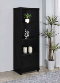 Sachin 3-shelf Engineered Wood Media Tower Black