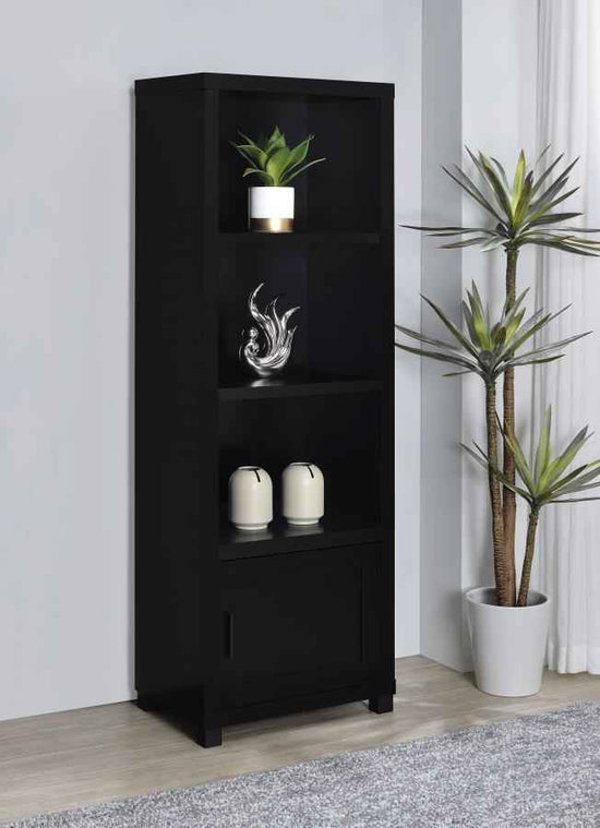 Sachin 3-shelf Engineered Wood Media Tower Black