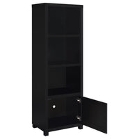 Sachin 3-shelf Engineered Wood Media Tower Black