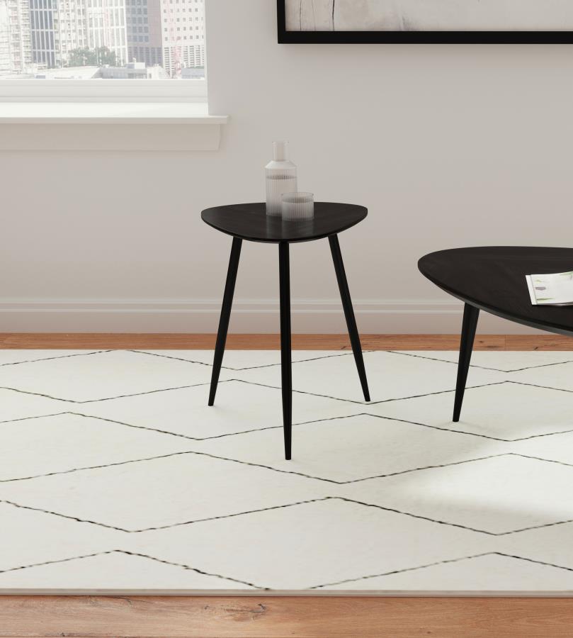 Home & Sleep Outlet - Odessa Triangular Solid Wood End Table Black