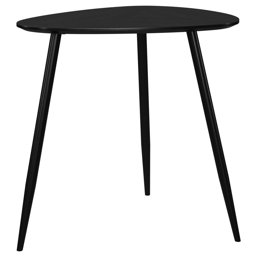 Home & Sleep Outlet - Odessa Triangular Solid Wood End Table Black