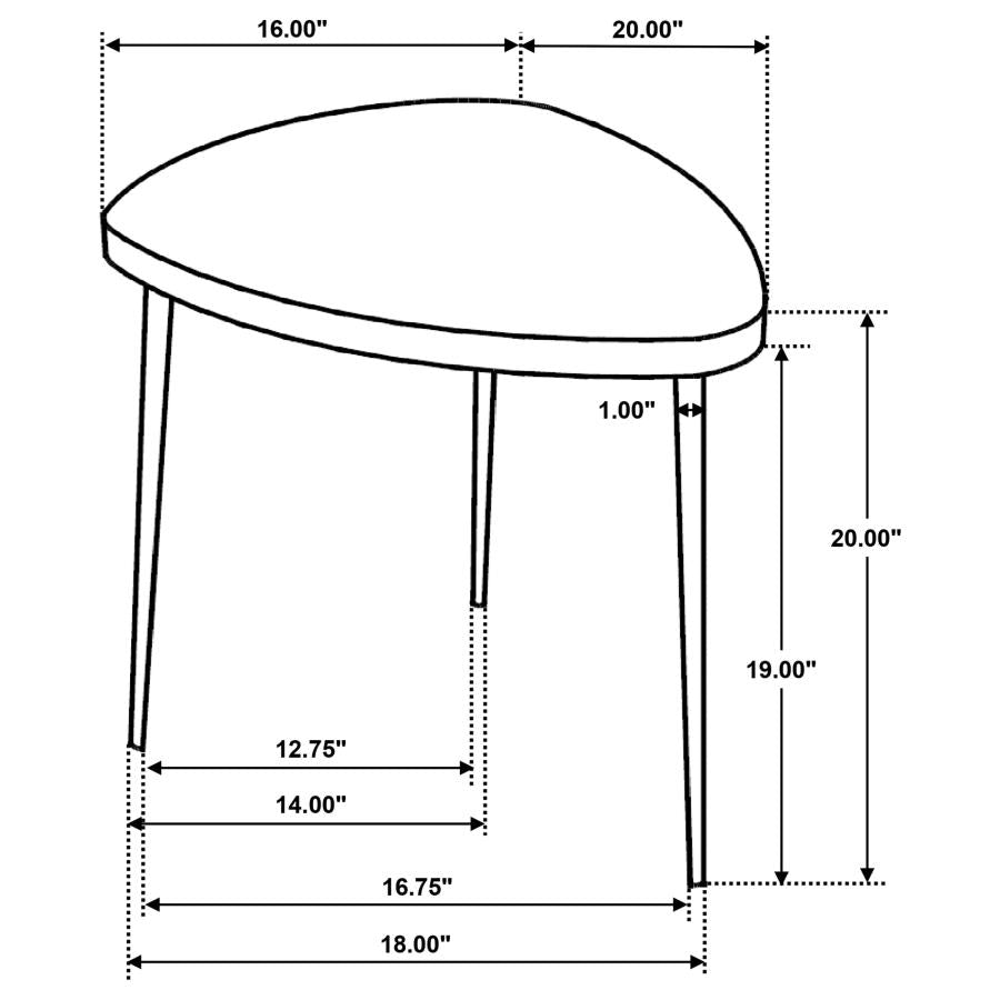 Home & Sleep Outlet - Odessa Triangular Solid Wood End Table Black