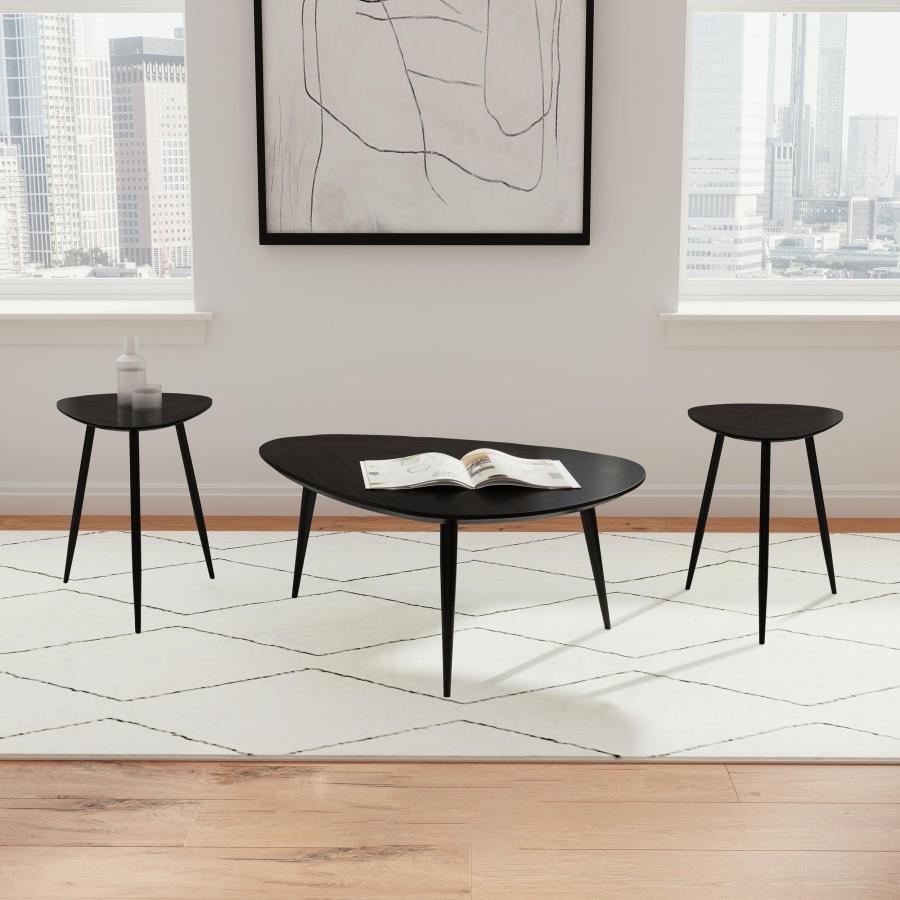 Home & Sleep Outlet - Odessa 3-piece Triangular Coffee and End Table Set Black