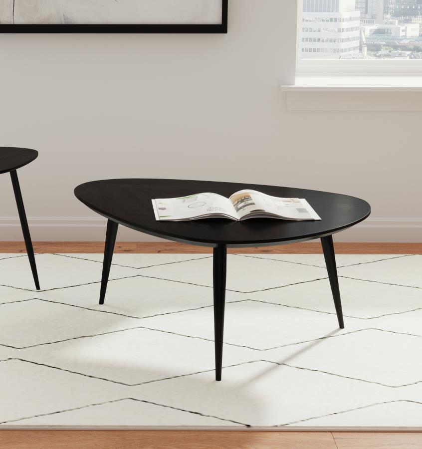 Home & Sleep Outlet - Odessa Triangular Solid Wood Coffee Table Black