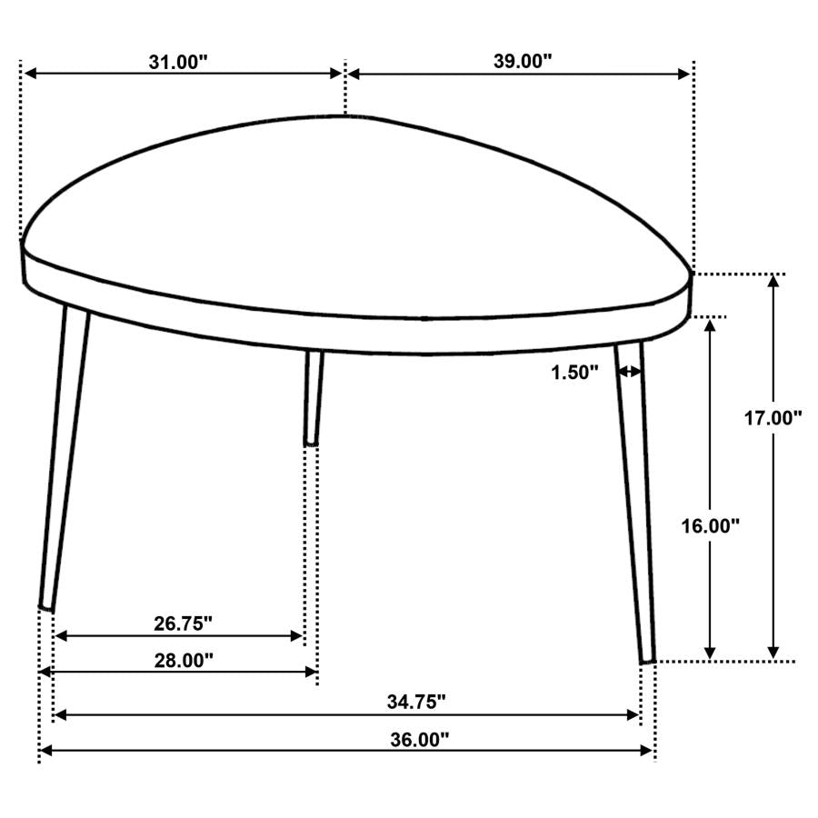 Home & Sleep Outlet - Odessa Triangular Solid Wood Coffee Table Black