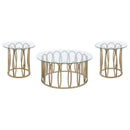 Monett 3-piece Coffee and End Table Set Chocolate Chrome