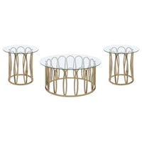 Monett 3-piece Coffee and End Table Set Chocolate Chrome