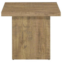 Devar Square Engineered Wood End Table Mango Brown