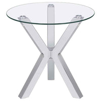 Kenzie 2-piece Round Coffee and End Table Set Chrome