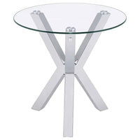 Kenzie 2-piece Round Coffee and End Table Set Chrome