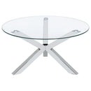 Kenzie 2-piece Round Coffee and End Table Set Chrome