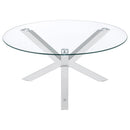 Kenzie 2-piece Round Coffee and End Table Set Chrome