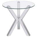 Kenzie 3-piece Round Coffee and End Table Set Chrome