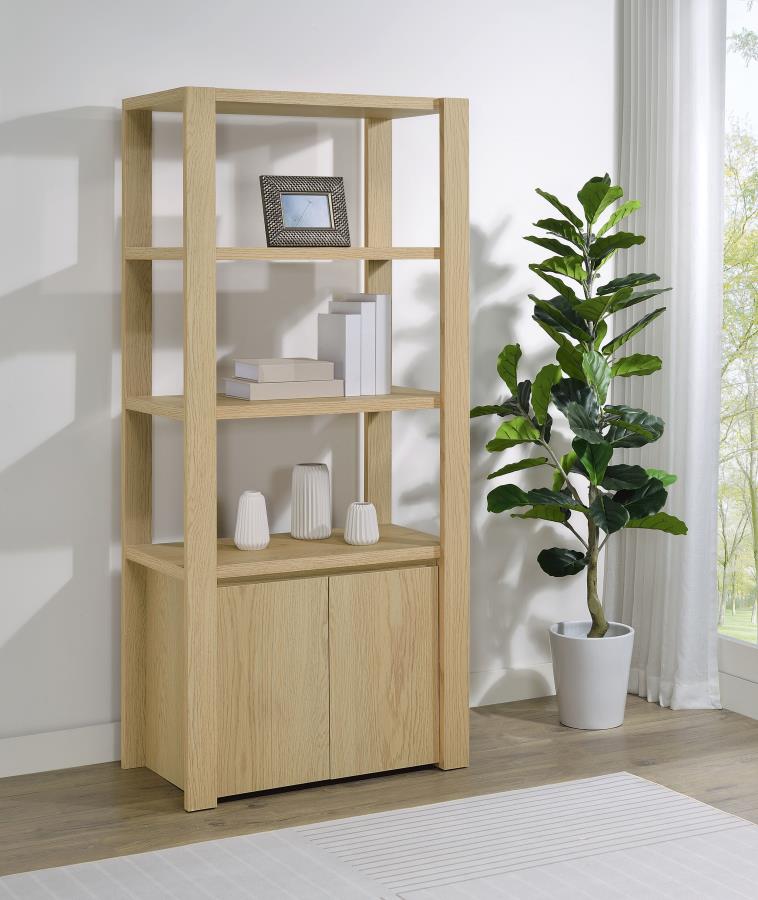 Home & Sleep Outlet - Laurelton 3-shelf Media Tower Tall Pier Cabinet Light Oak