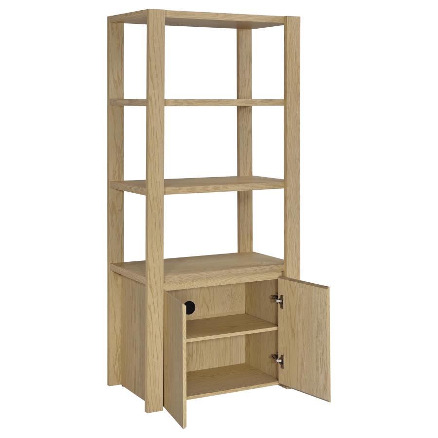 Home & Sleep Outlet - Laurelton 3-shelf Media Tower Tall Pier Cabinet Light Oak