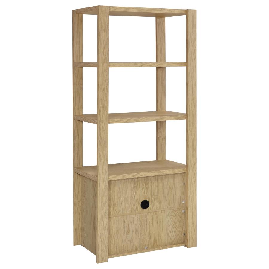Home & Sleep Outlet - Laurelton 3-shelf Media Tower Tall Pier Cabinet Light Oak