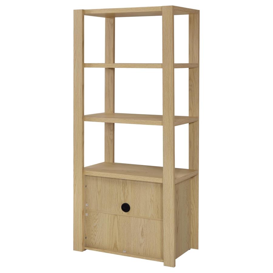 Home & Sleep Outlet - Laurelton 3-shelf Media Tower Tall Pier Cabinet Light Oak