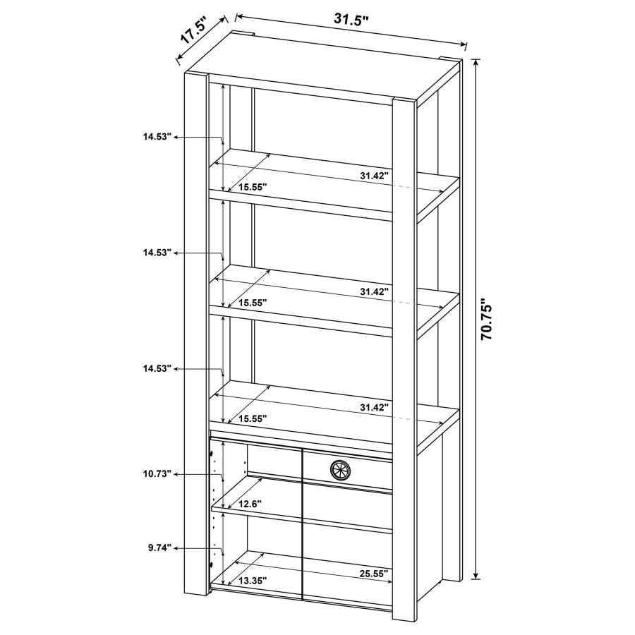 Home & Sleep Outlet - Laurelton 3-shelf Media Tower Tall Pier Cabinet Light Oak