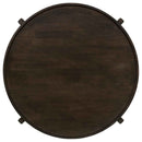 Cota Round Solid Wood Coffee Table Dark Brown