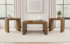 Home & Sleep Outlet - Odilia 3-piece Solid Wood Coffee and End Table Set Auburn