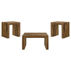 Home & Sleep Outlet - Odilia 3-piece Solid Wood Coffee and End Table Set Auburn