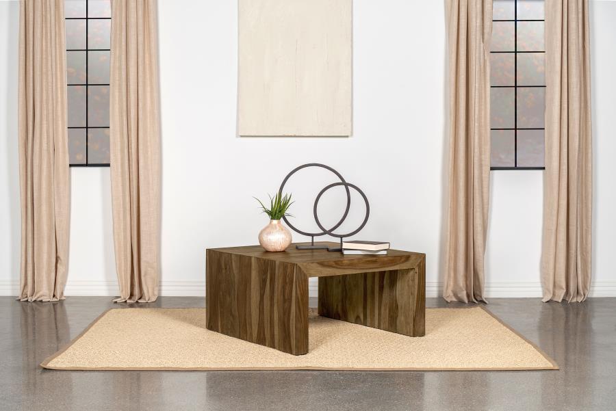 Home & Sleep Outlet - Odilia Square Solid Wood Coffee Table Auburn