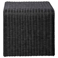 Cahya Woven Rattan Square End Table Black - Home & Sleep Outlet