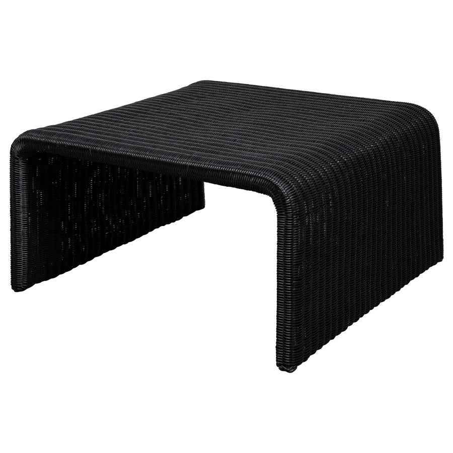 Cahya Woven Rattan Square Coffee Table Black - Home & Sleep Outlet