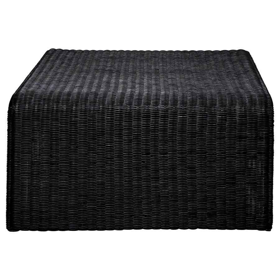 Cahya Woven Rattan Square Coffee Table Black - Home & Sleep Outlet