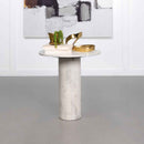 Astoria Round Genuine Marble Side End Table White - Home & Sleep Outlet