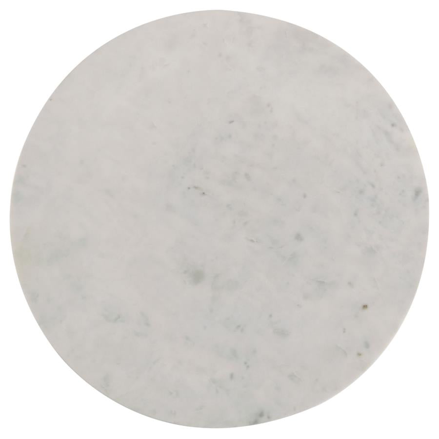 Home & Sleep Outlet - Astoria Round Genuine Marble Side End Table White