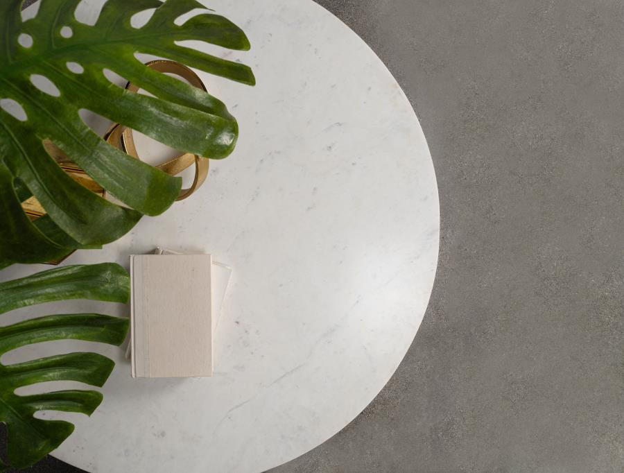Home & Sleep Outlet - Astoria Round Genuine Marble Side End Table White
