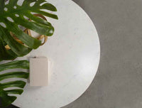 Astoria Round Genuine Marble Side End Table White - Home & Sleep Outlet