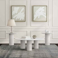 Astoria 3-piece Marble Coffee and End Table Set White - Home & Sleep Outlet