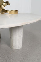 Home & Sleep Outlet - Astoria Round Genuine Marble Coffee Table White