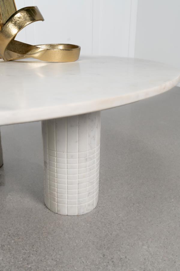 Home & Sleep Outlet - Astoria Round Genuine Marble Coffee Table White